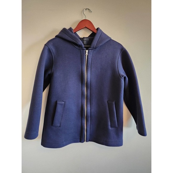 AUTHENTIC J.Crew Scuba hooded jacket. Small. Navy. Zip.up. MADE IN USA. - Picture 1 of 8